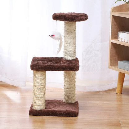 INCHES Tower For Indoor Cats, Multi-Level Cat Tree With Scratching Posts Plush Basket , Cat Activity Tree With Dangling Ball