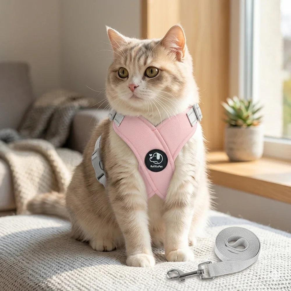 French Bulldog Harness and Leash Set — Reflective Adjustable Vest with Metal D-Ring, Breathable No-Pull Walking Harness for Small Dogs