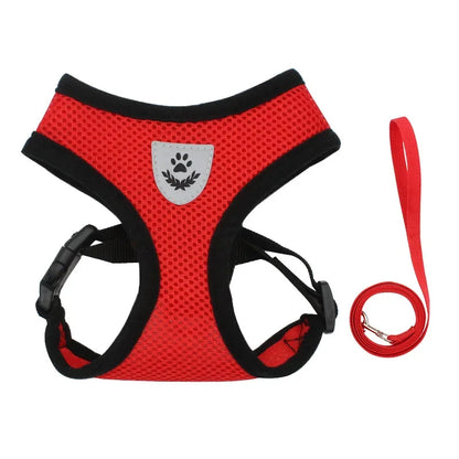 French Bulldog Harness for Small Dogs — Soft Mesh Breathable Vest, Adjustable Reflective No-Pull Harness with Leash for Puppies
