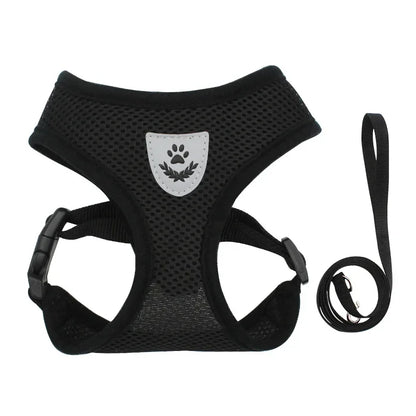 French Bulldog Harness for Small Dogs — Soft Mesh Breathable Vest, Adjustable Reflective No-Pull Harness with Leash for Puppies