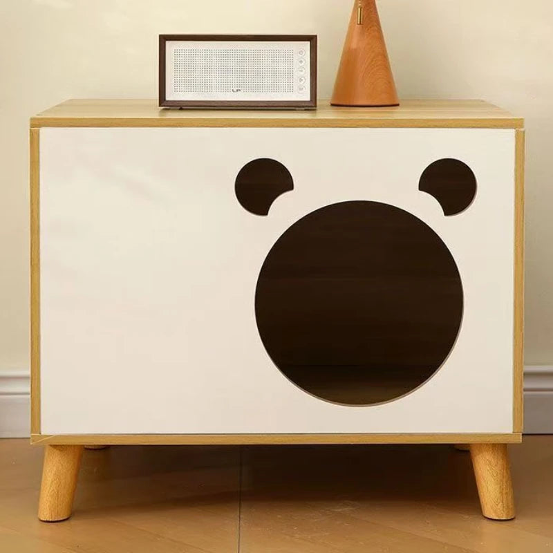 Cat Nest Cabinet Simple Modern Bedroom Small Solid Wood Cat Bedside Pet Nest Multifunctional Cat Storage Side Table Cat Bed