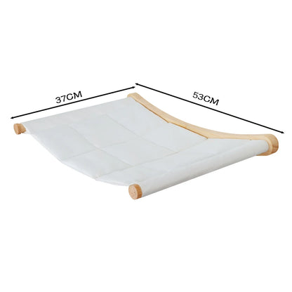 Wall Mounted Cat Tree with Sisal Scratching Post, Climbing Ladder, Jumping Platform and Hammock, creating a fun place for cats!