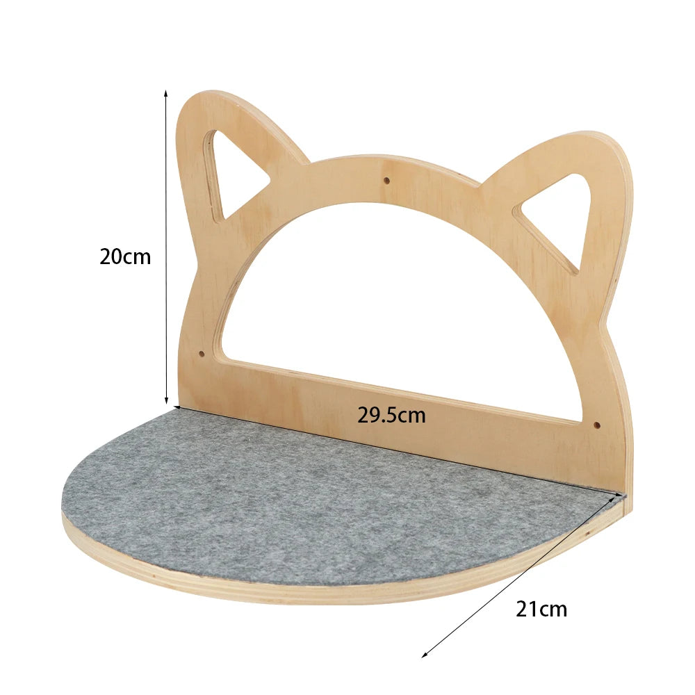 Wall Mounted Cat Tree with Sisal Scratching Post, Climbing Ladder, Jumping Platform and Hammock, creating a fun place for cats!