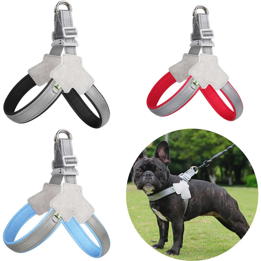 French Bulldog Harness No Pull — Reflective Breathable Mesh Saddle Vest for Small Medium Dogs, Chihuahua, Puppy
