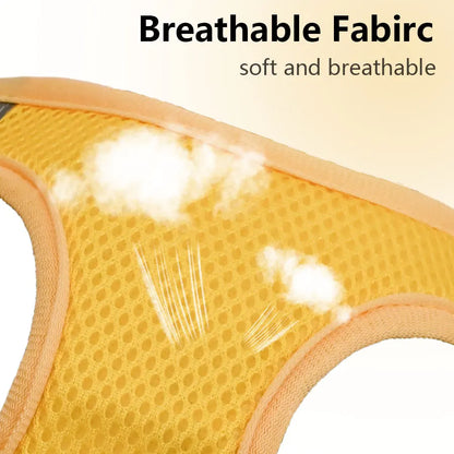 French Bulldog Harness with Leash — Honeycomb Mesh Breathable Vest, No-Pull Adjustable Dog Harness for Small Breeds & Puppies
