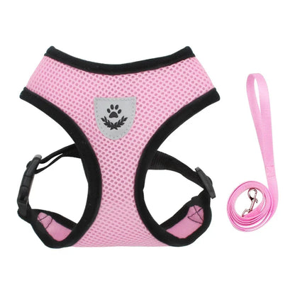 French Bulldog Harness for Small Dogs — Soft Mesh Breathable Vest, Adjustable Reflective No-Pull Harness with Leash for Puppies