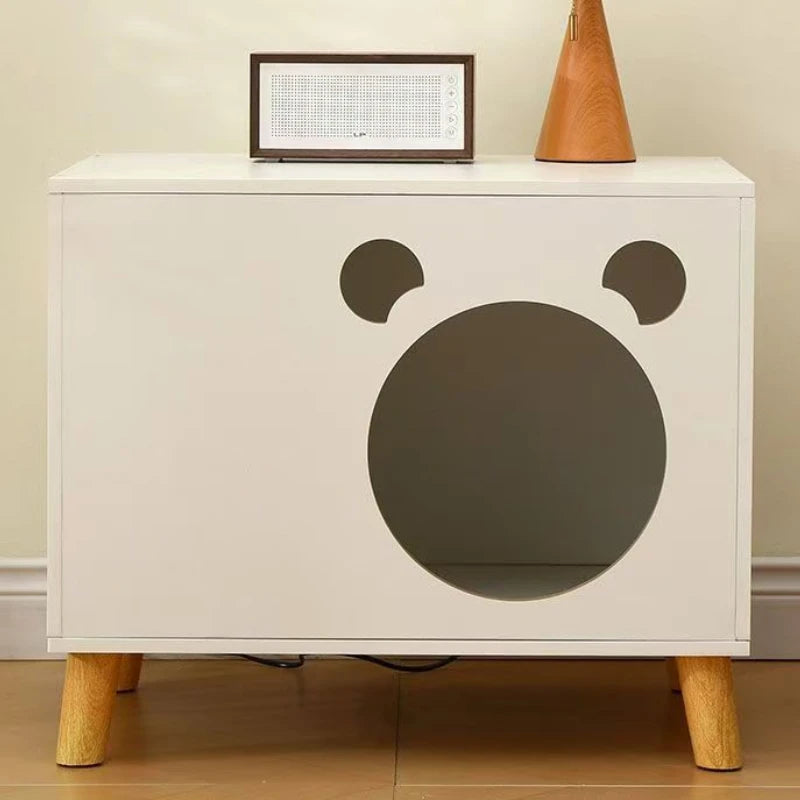 Cat Nest Cabinet Simple Modern Bedroom Small Solid Wood Cat Bedside Pet Nest Multifunctional Cat Storage Side Table Cat Bed