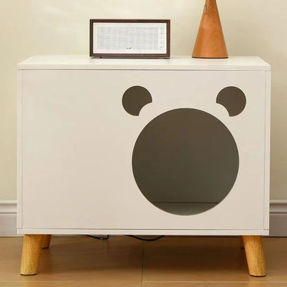 Cat Nest Cabinet Simple Modern Bedroom Small Solid Wood Cat Bedside Pet Nest Multifunctional Cat Storage Side Table Cat Bed
