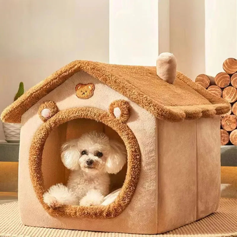 Indoor Cat Nest Soft Pet Bed House Shape Cat Nest Cat Bed Mat Small And Medium-Sized Pet Nest Pet Supplies Removable And Clean.