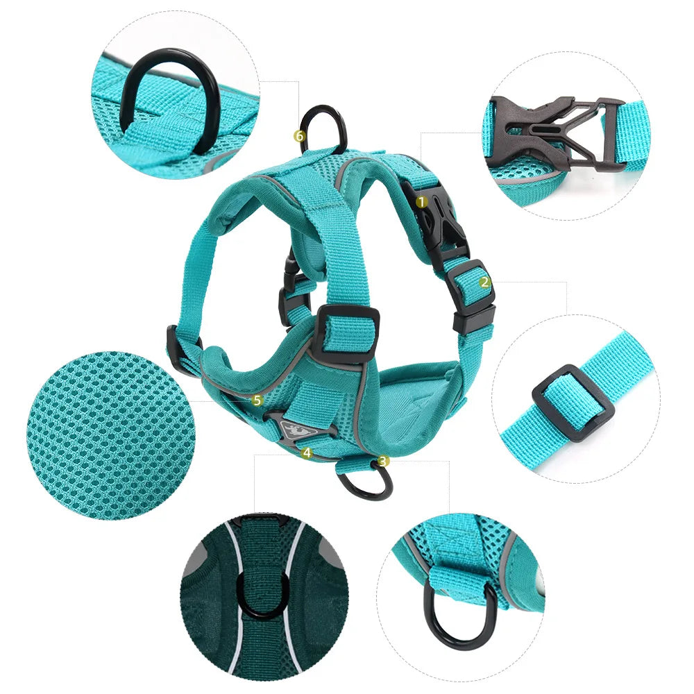 French Bulldog Harness and Leash Set — Padded Vest for Small Dogs, Pug, Pitbull, Puppy | Quick Release, 6 Colors
