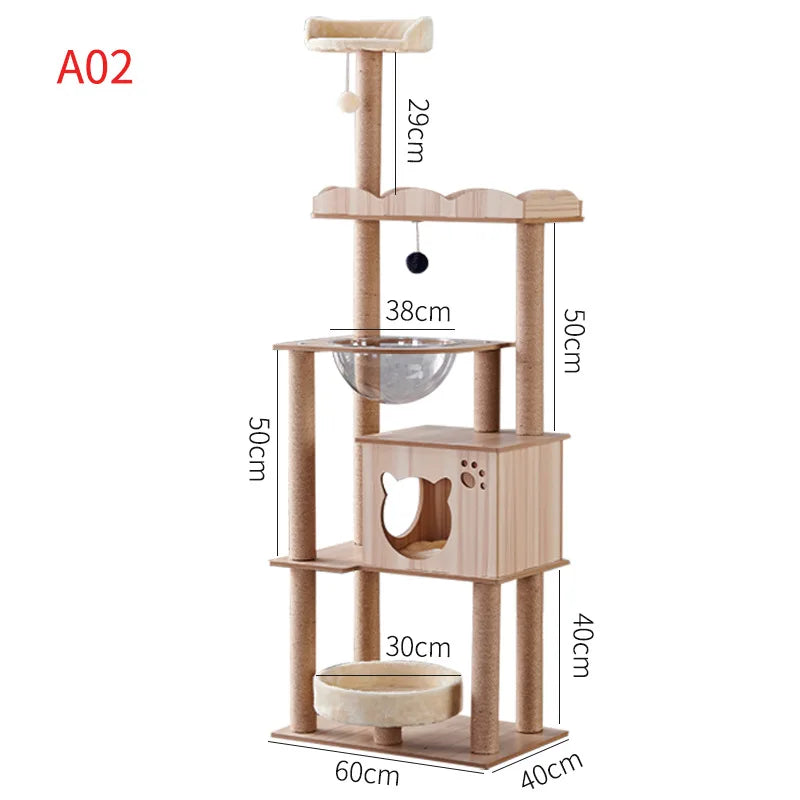 Large Cat Tree For Indoor Tall Tower For Pet Multi-Level For Cats Toys For Cats Grinding Paws Pet Scrapers Scratching Post