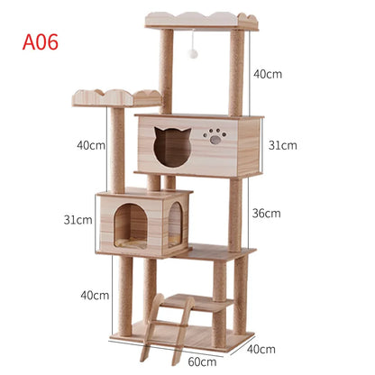 Large Cat Tree For Indoor Tall Tower For Pet Multi-Level For Cats Toys For Cats Grinding Paws Pet Scrapers Scratching Post