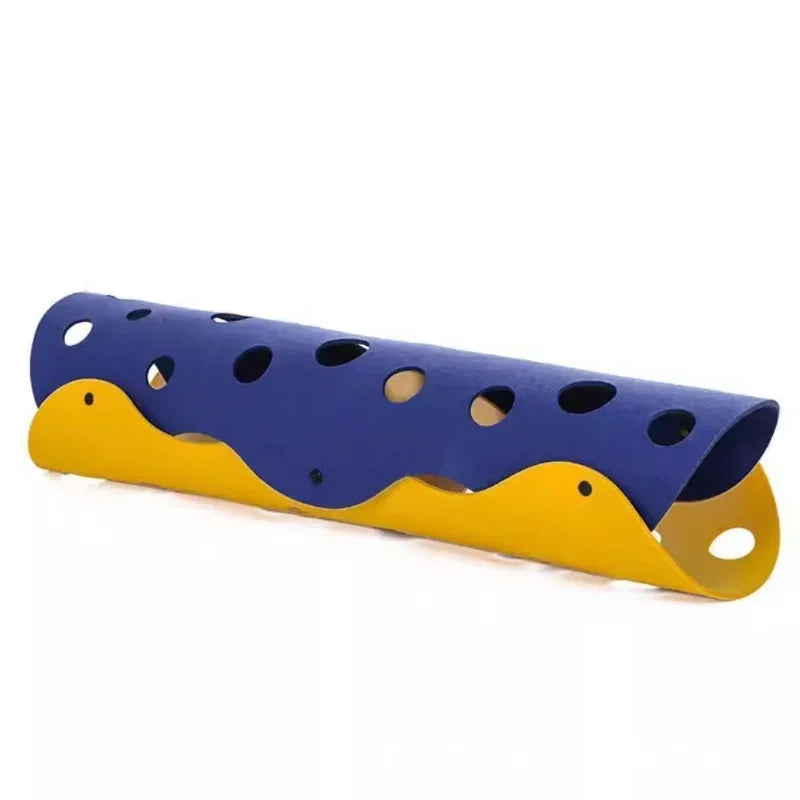 1PC Cat Tunnels Bed Foldable Pet Tunnel Tube Bed with Holes DIY Cats Play Mat Cat Activity Rug Toy for Interactive