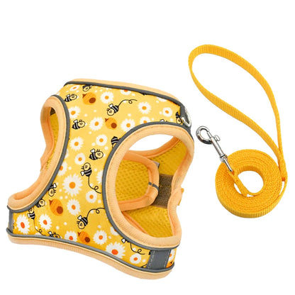 French Bulldog Harness with Leash — Honeycomb Mesh Breathable Vest, No-Pull Adjustable Dog Harness for Small Breeds & Puppies