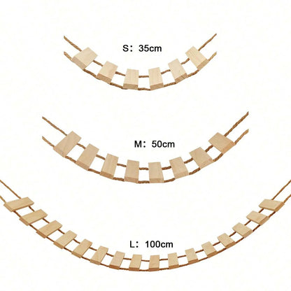 Natural Wood Cat Climbing Ladder Bridge Tree Versatile for Cages Wardrobes Ideal for Playful Kittens Pet Furniture Accessories