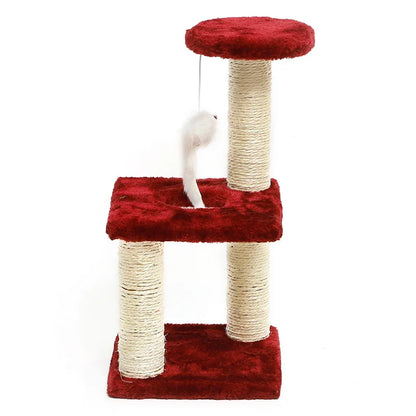 INCHES Tower For Indoor Cats, Multi-Level Cat Tree With Scratching Posts Plush Basket , Cat Activity Tree With Dangling Ball